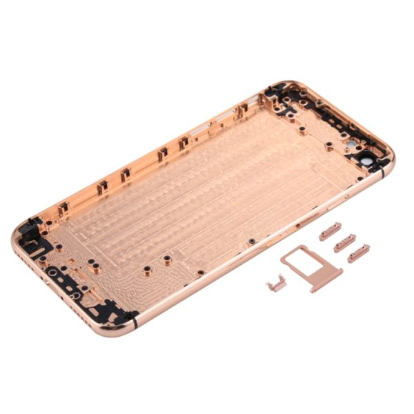 5 in 1 Full Assembly Metal Housing Cover with Appearance Imitation of iX for iPhone 6, Including Back Cover & Card Tray & Volume Control Key & Power Button & Mute Switch Vibrator Key, No Headphone Jack (Gold+White) For Discount