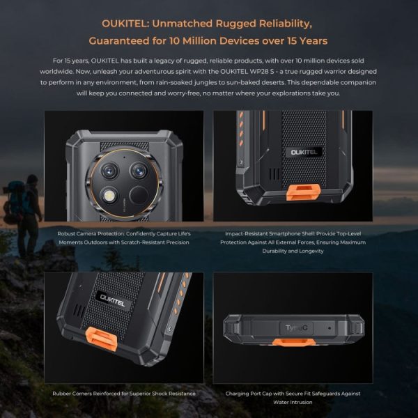 Oukitel WP28 S IP68 IP69K Rugged Phone, 4GB+128GB, Fingerprint, 6.52 inch Unisoc T606 Octa-core, NFC, OTG, Network: 4G For Sale